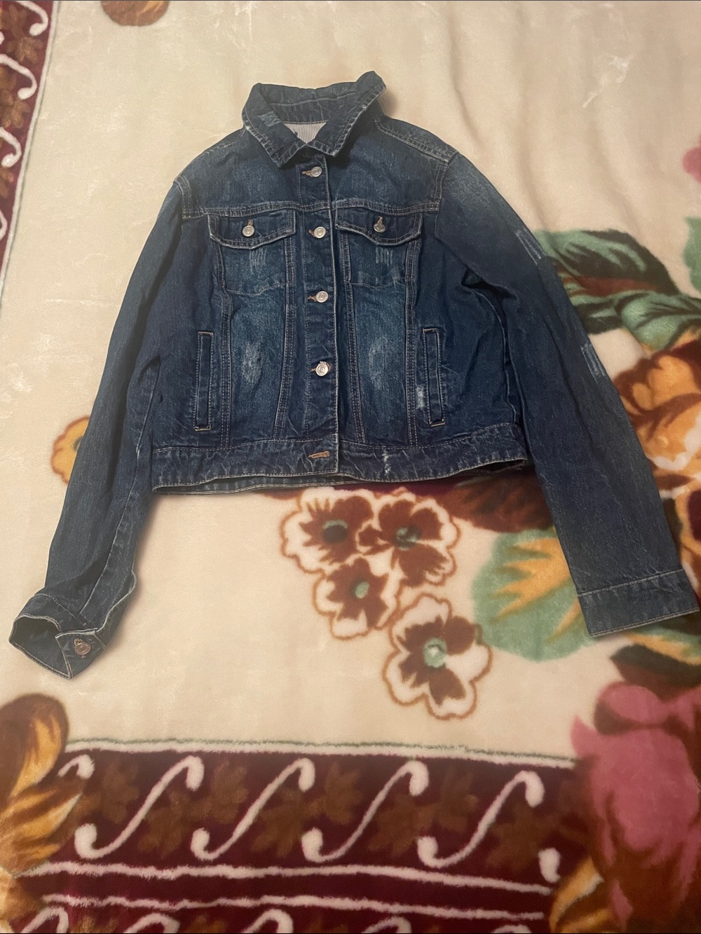 Classic Dark Blue Denim Jacket - Women Size M/M